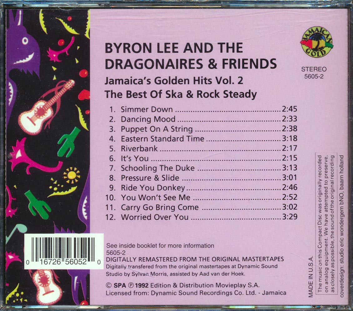 Byron Lee & The Dragonaires - Golden Hits 2: Ska & Rock Steady Music CD