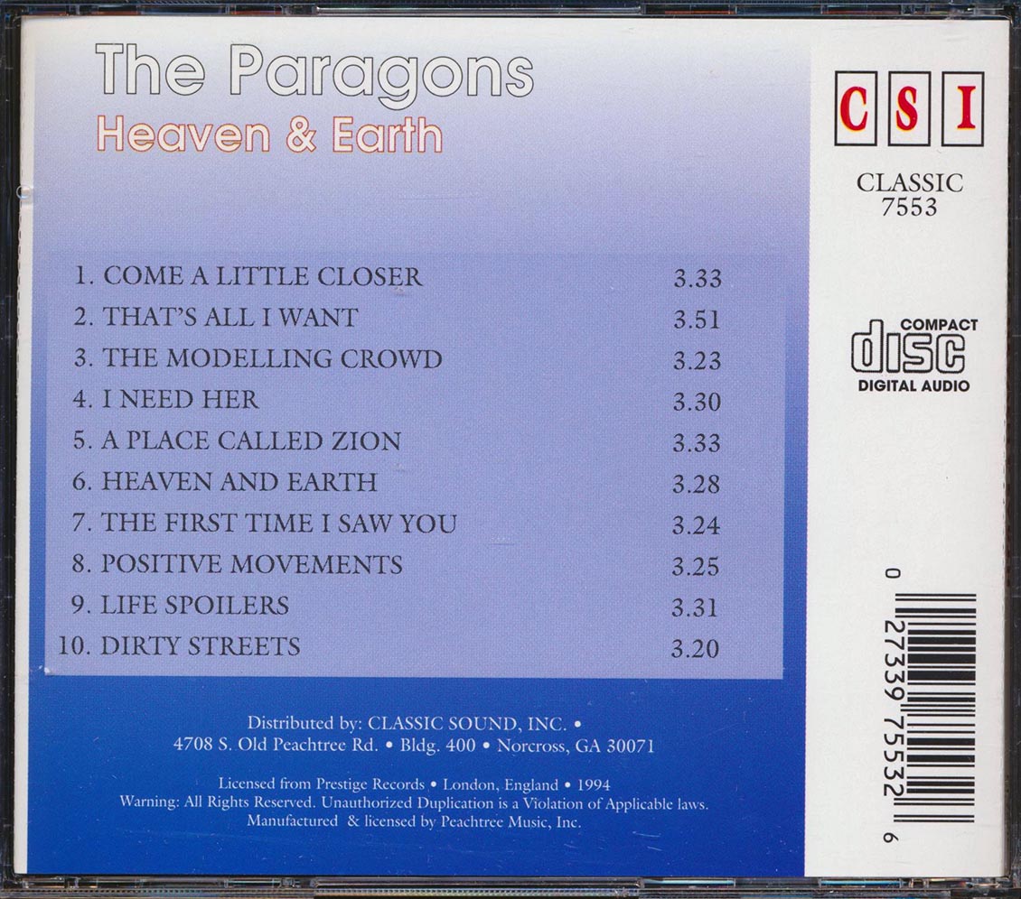 The Paragons - Heaven & Earth (The Paragons Now) Music CD