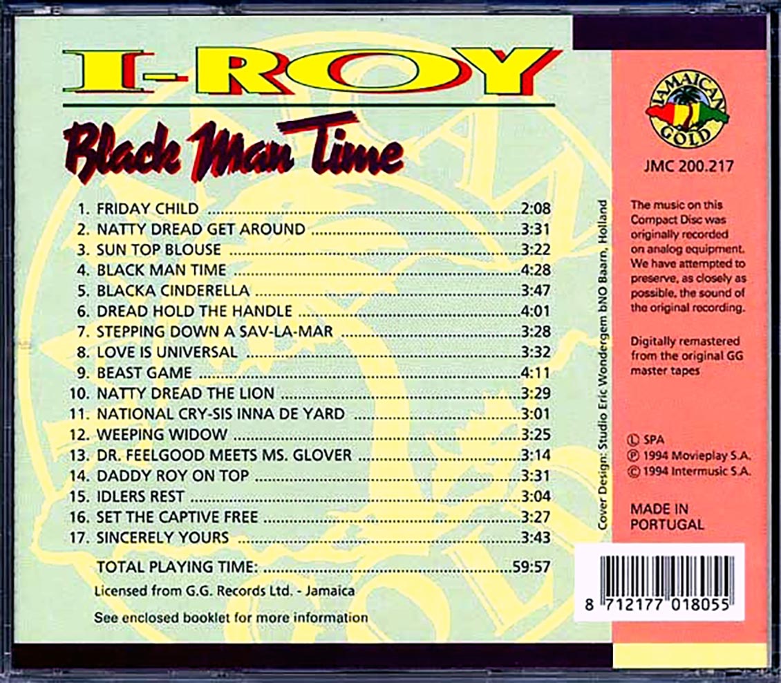I Roy - Black Man Time Music CD