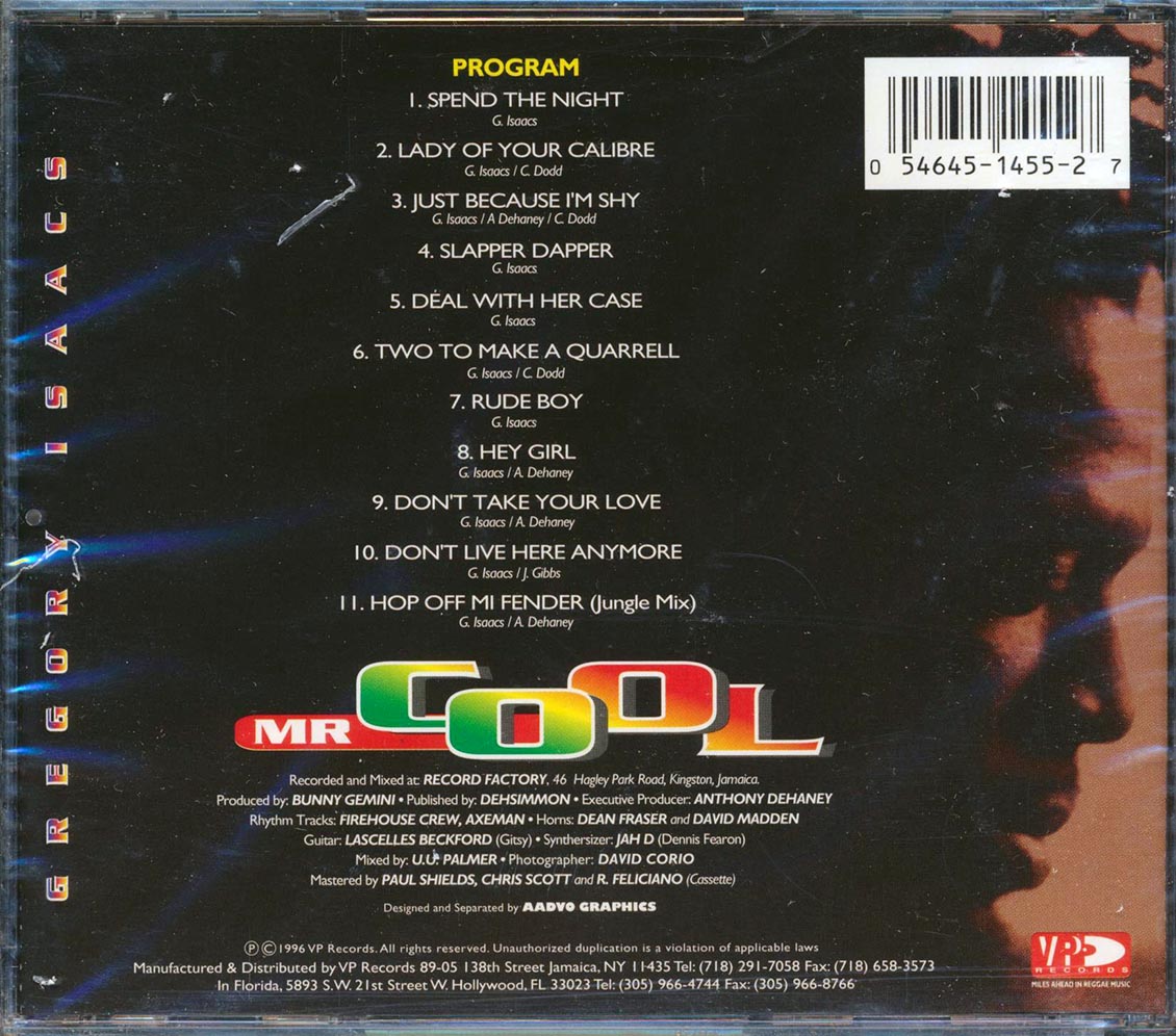 Gregory Isaacs - Mr. Cool Music CD