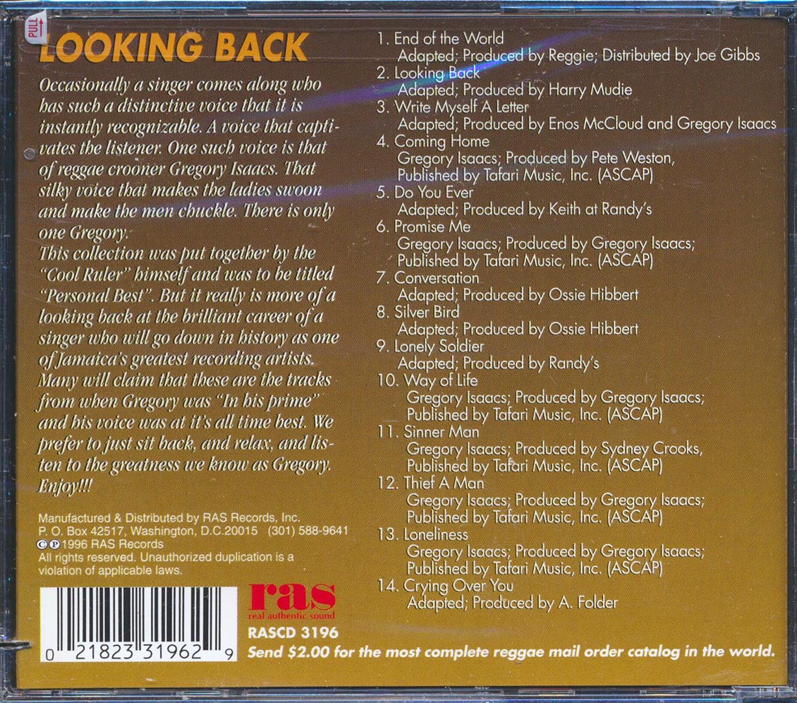 Gregory Isaacs - Looking Back (marked/ltd stock) Music CD