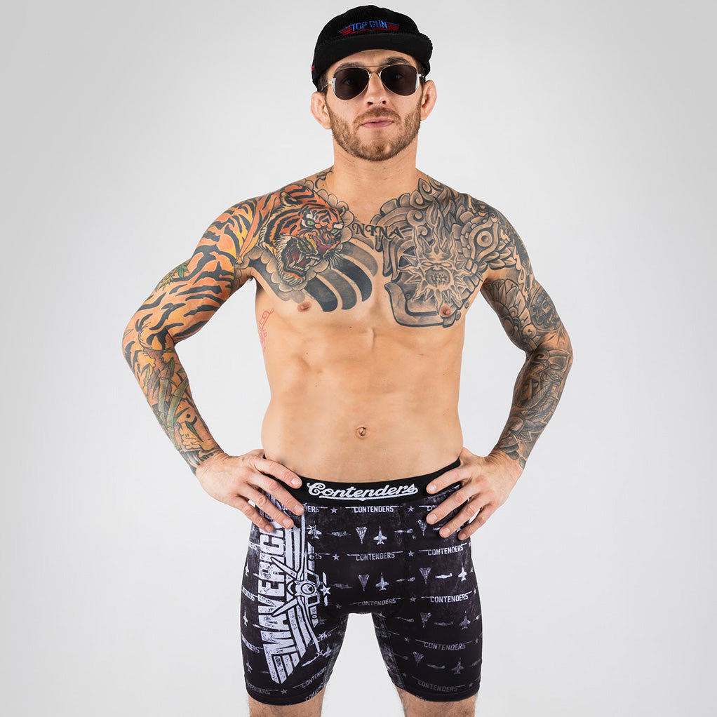 Top Gun Maverick Grunge Mens Brief Shorts Black