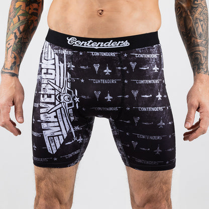 Top Gun Maverick Grunge Mens Brief Shorts Black