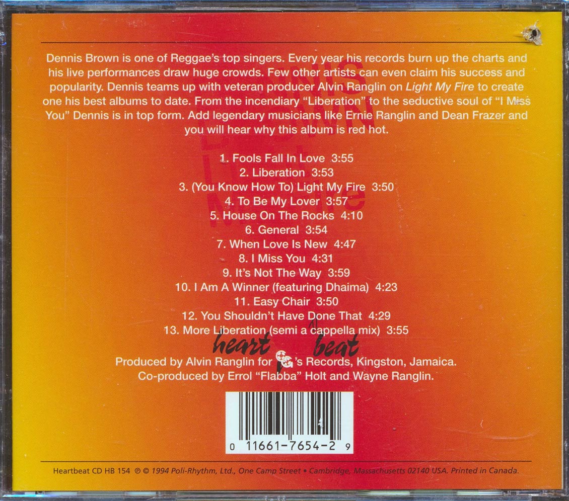 Dennis Brown - Light My Fire (marked/ltd stock) Music CD