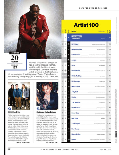 Billboard - 23.07.15 Edition: The Power Of Peso Pluma, Grammys First Look, The Bandlab Boom, Olivia Rodrigo’s Vampire Hits No. 1, Taylor Swift’s Cruel Summer Surging Going Into Summer 2023 & More!