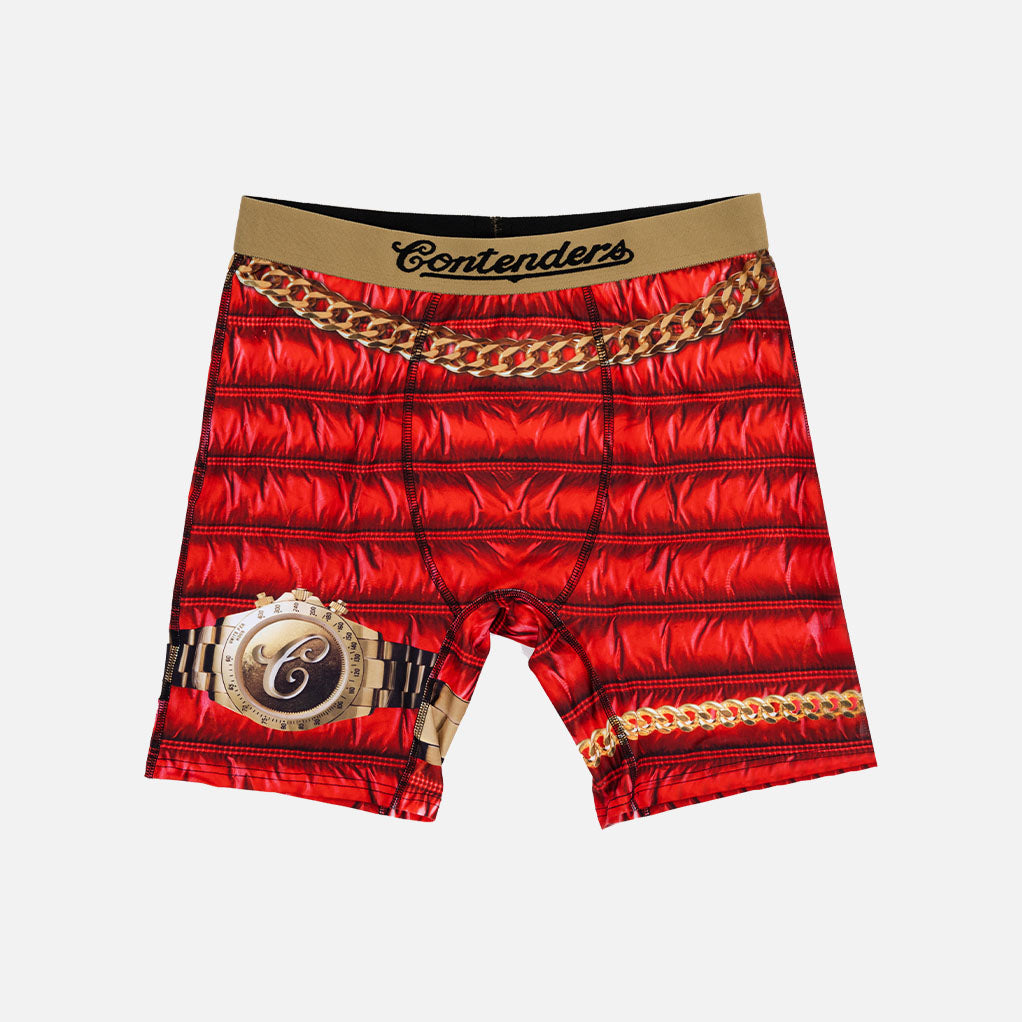 Contenders Feel So Good Mens Brief Shorts Red