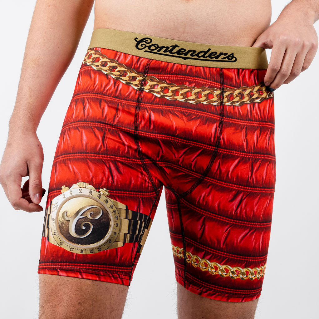 Contenders Feel So Good Mens Brief Shorts Red
