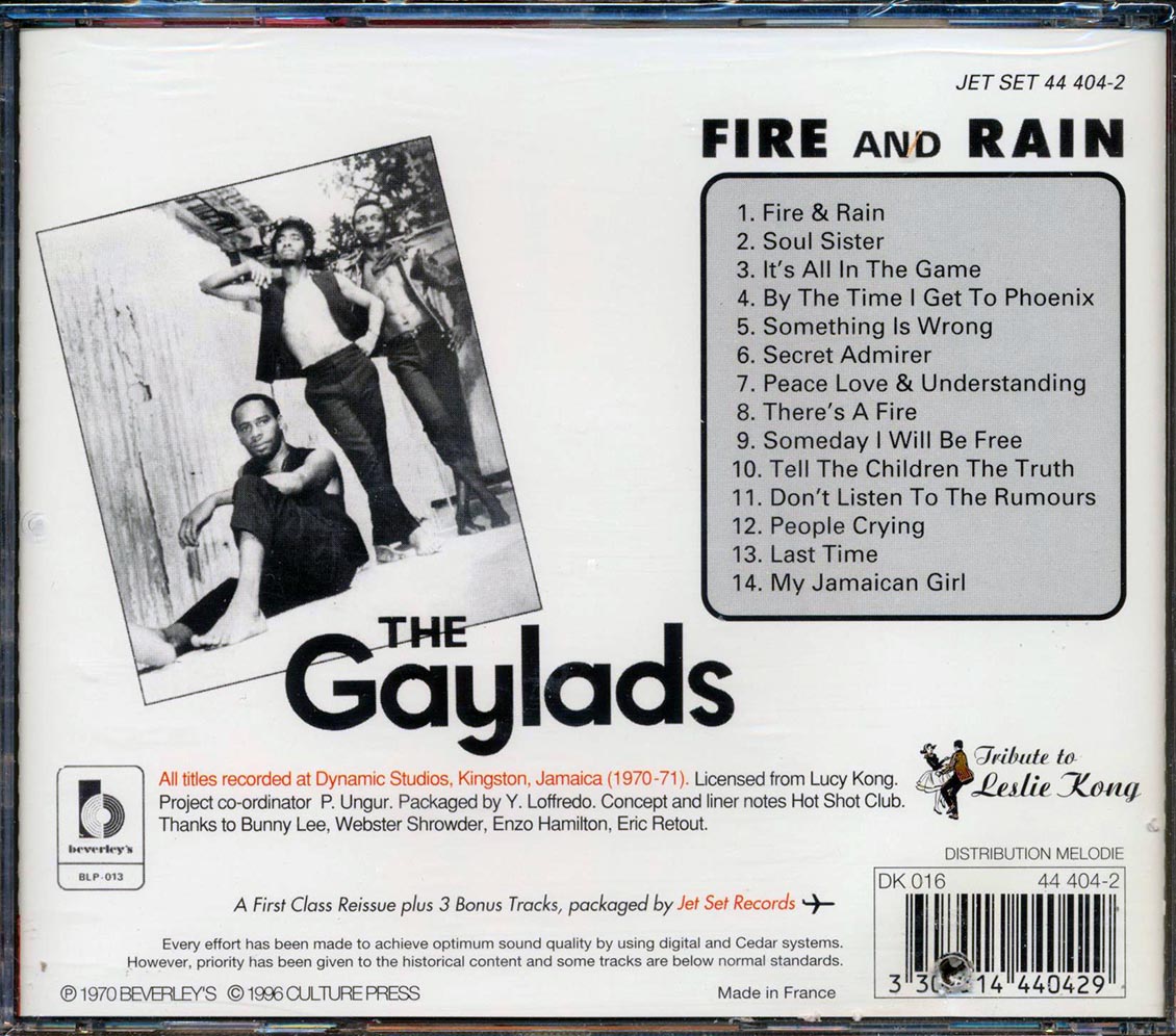 Gaylads - Fire & Rain (marked/ltd stock) Music CD