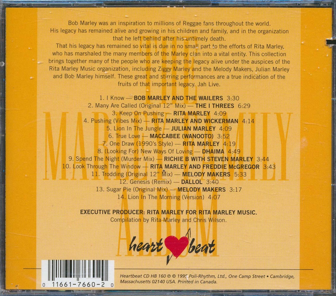 Bob Marley, Julian Marley, Stephen Marley, Rita Marley, Dhaima, Dallol, Etc. - Marley Family Album (marked/ltd stock) Music CD