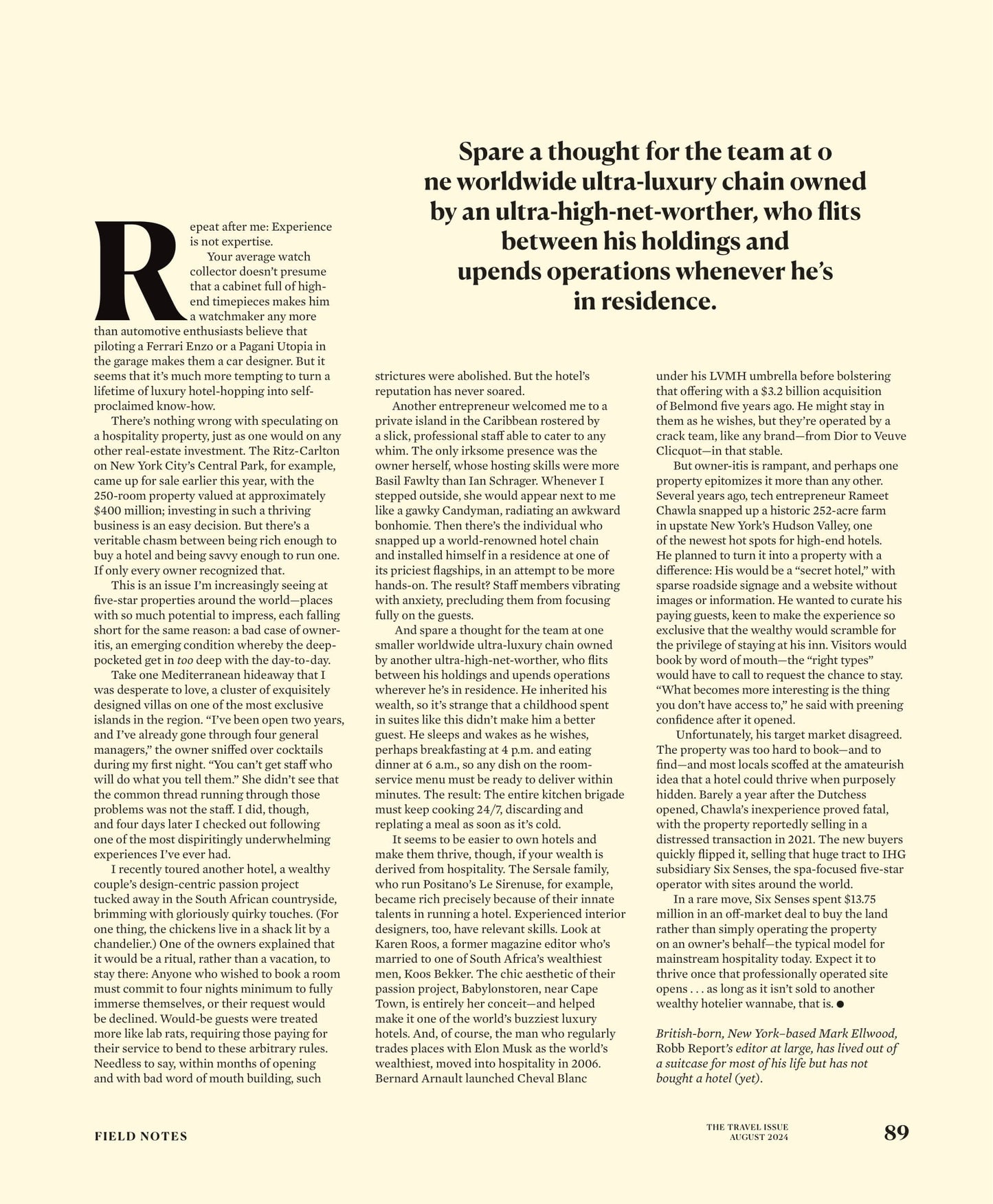 Robb Report - The Travel Issue August 2024: Greece's New It Island, Bucket List Destinations, Hotel Passalacqua Lake Como, Calistoga's Gastronomy Scene, Chateau Montelena Winning Chardonnay & More!