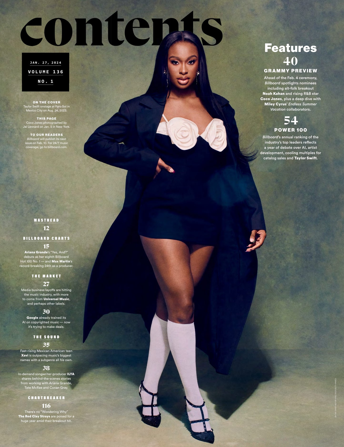 Billboard - 24.01.27 Edition: Power 100 Leaderboard, Industry's Top Leaders Reflect On Taylor Swift, Grammy Preview, Noah Kahan, Coco Jones, Miley Cyrus, Ariana Grande's Yes, And?, Layoffs & More!