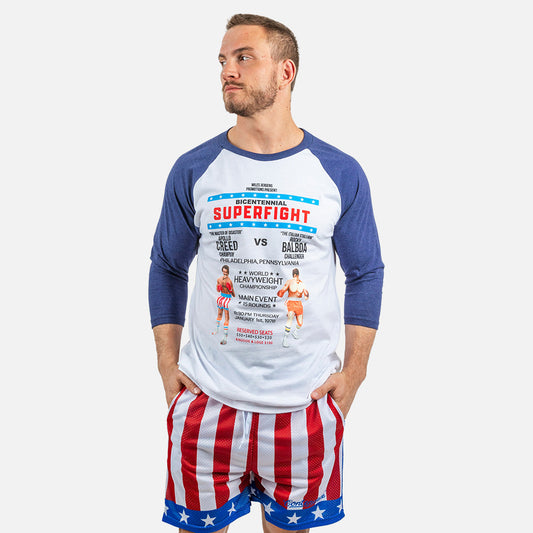 Rocky Super Fight Poster Raglan T Shirt