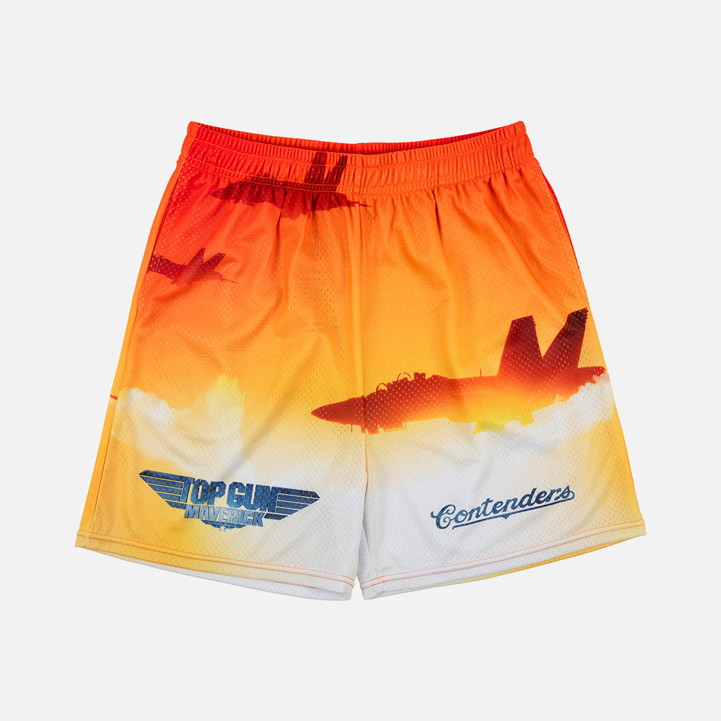 Top Gun Maverick Jets Horizon Mens Mesh Active Shorts
