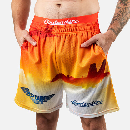 Top Gun Maverick Jets Horizon Mens Mesh Active Shorts