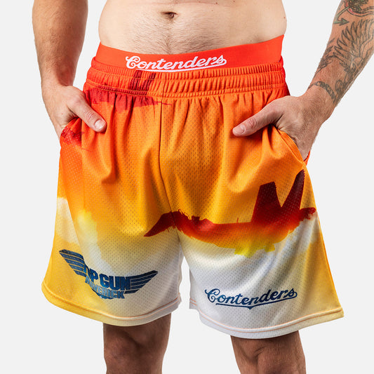 Top Gun Maverick Jets Horizon Mens Mesh Active Shorts