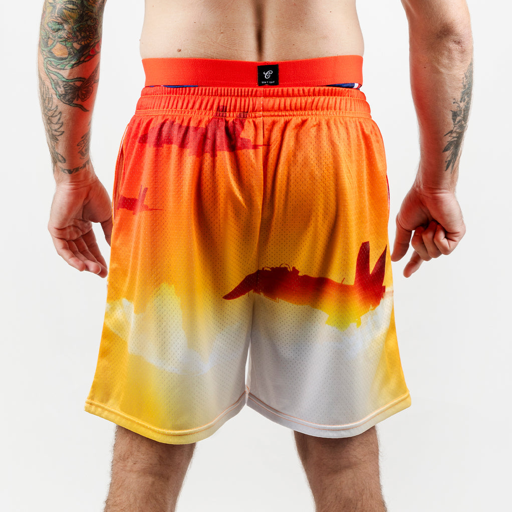 Top Gun Maverick Jets Horizon Mens Mesh Active Shorts