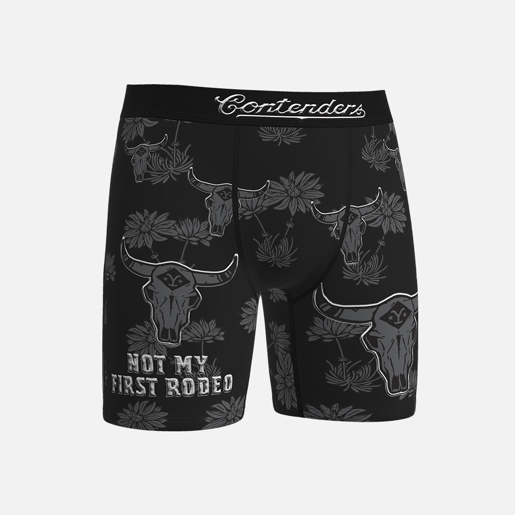 Yellowstone Bull Skull Mens Brief Shorts Black