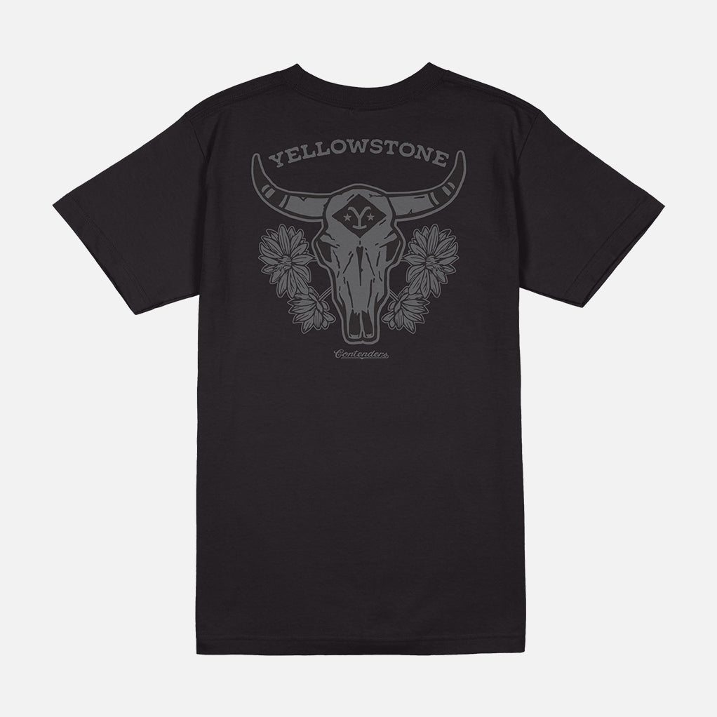 Yellowstone Bull Skull Vintage Mens T Shirt