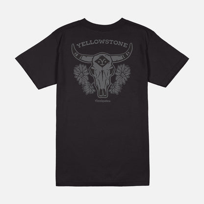Yellowstone Bull Skull Vintage Mens T Shirt