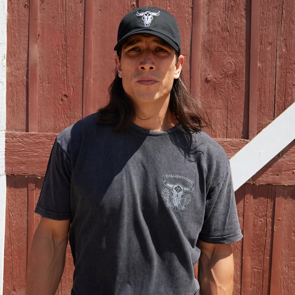 Yellowstone Bull Skull Vintage Mens T Shirt