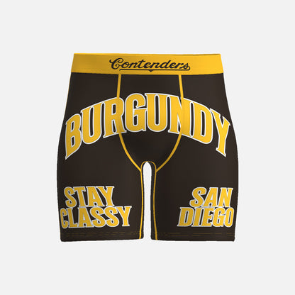 Anchorman Stay Classy Mens Brief Shorts Brown