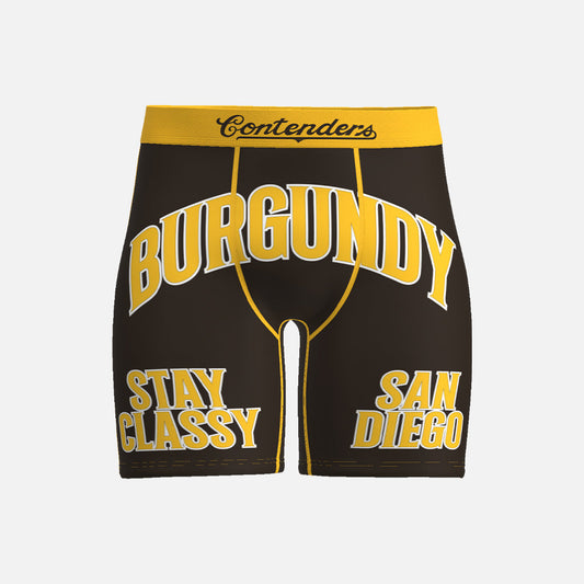 Anchorman Stay Classy Mens Brief Shorts Brown
