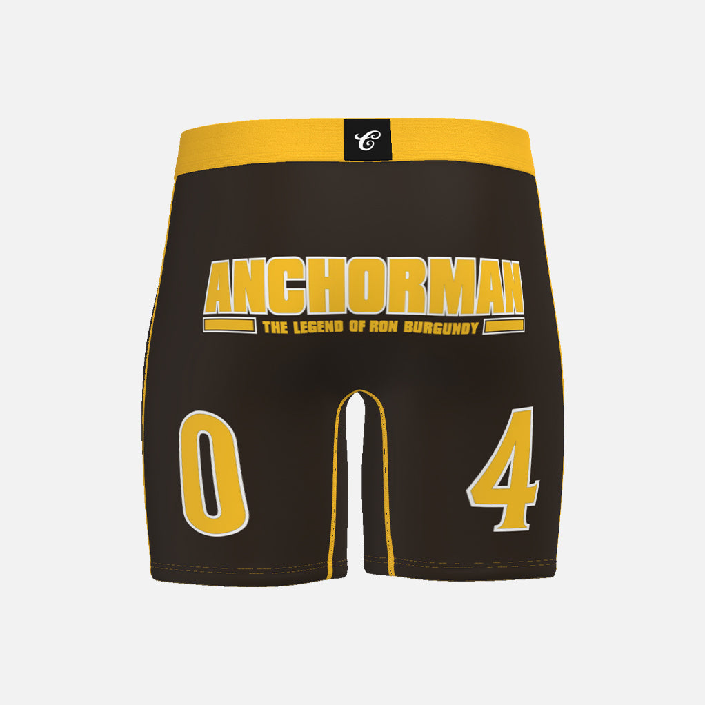 Anchorman Stay Classy Mens Brief Shorts Brown