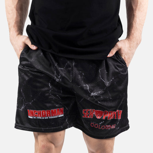 Anchorman Sex Panther Mesh Active Mens Shorts Black