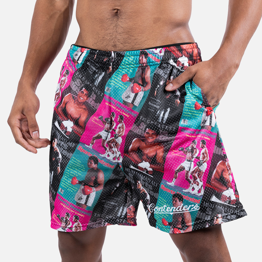 Sports Illustrated x Ali Covers Mens Mesh Active Shorts