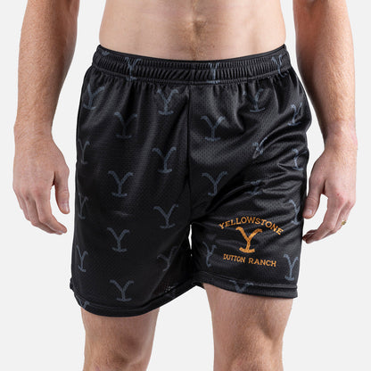 Yellowstone Big Y Mens Mesh Active Shorts