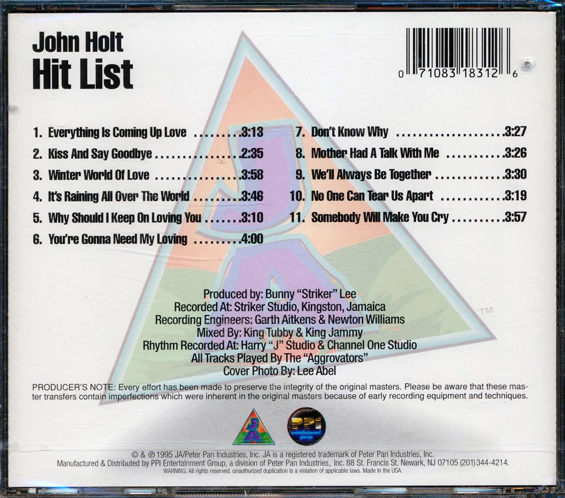 John Holt - Hit List (marked/ltd stock) Music CD