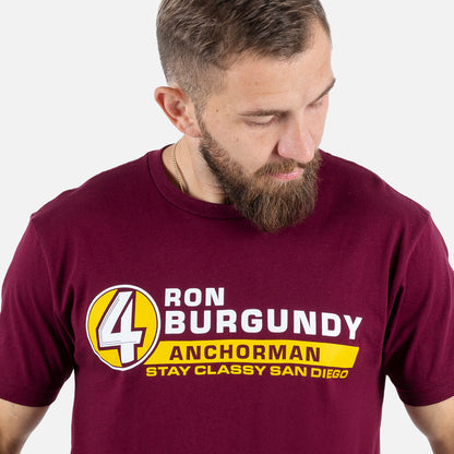Anchorman The Anchormen Ron Mens T Shirt Maroon