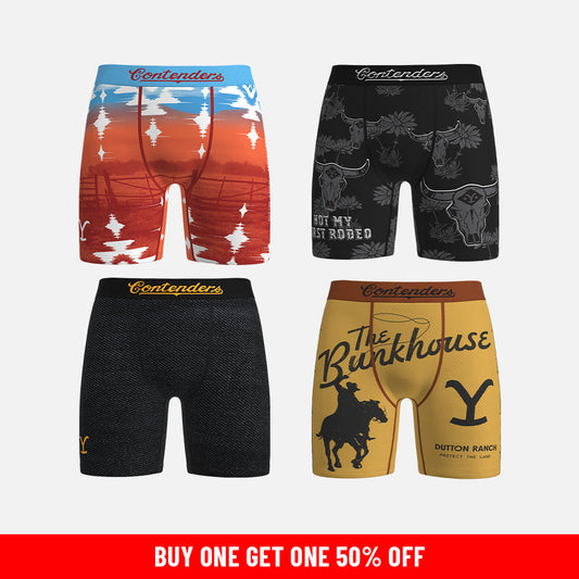 Yellowstone 4 Pack Mens Brief Shorts
