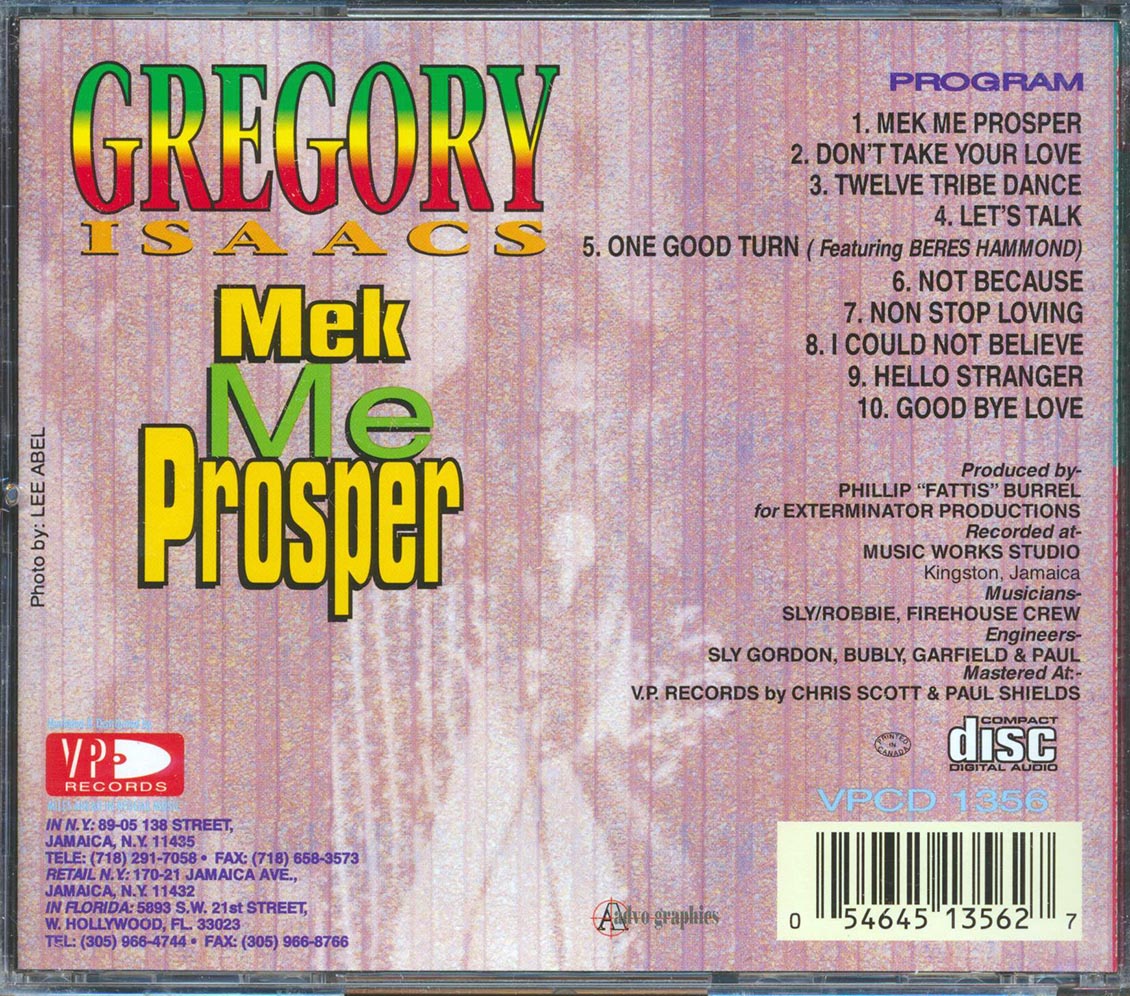 Gregory Isaacs - Mek Me Prosper Music CD