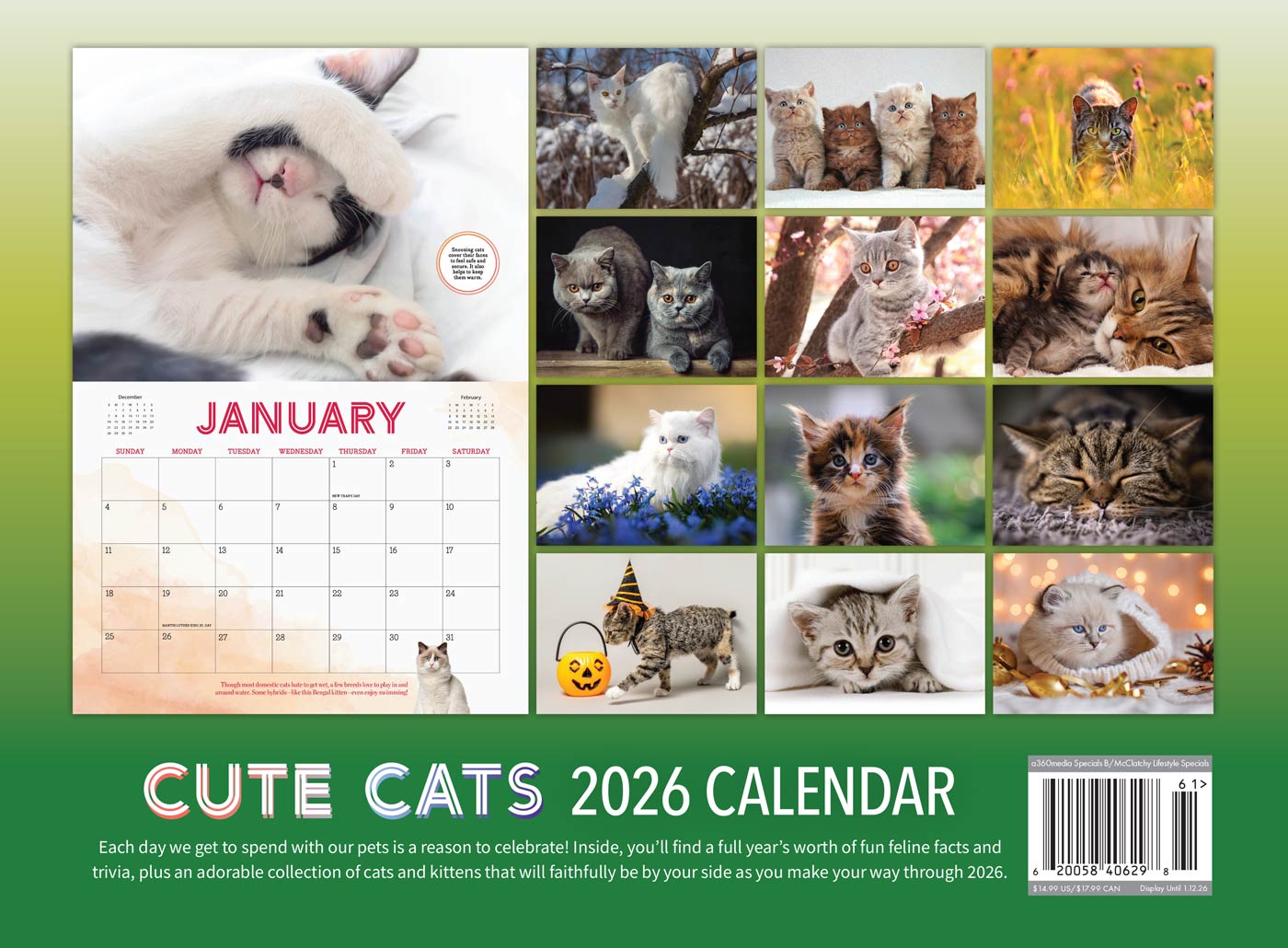 Cute Cats - 2026 Calendar: A Year Of Playful, Lovable & Adorable Furry Feline Friends, Adorable Collection Of Cats & Kittens, Bring Happiness & Warmth To Cat Lovers & More!