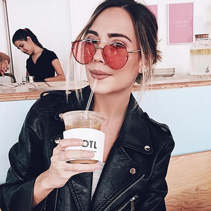 Retro Modern Rimless Flat Color Lens Aviator Sunglasses A826