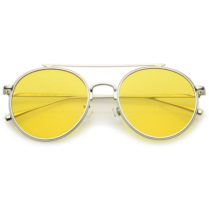 Modern Slim Round Color Tone Aviator Sunglasses A871