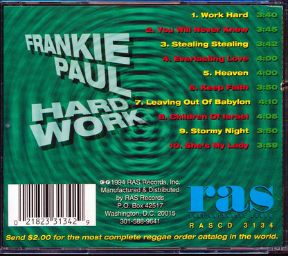 Frankie Paul Hard Work marked/ltd stock Music CD