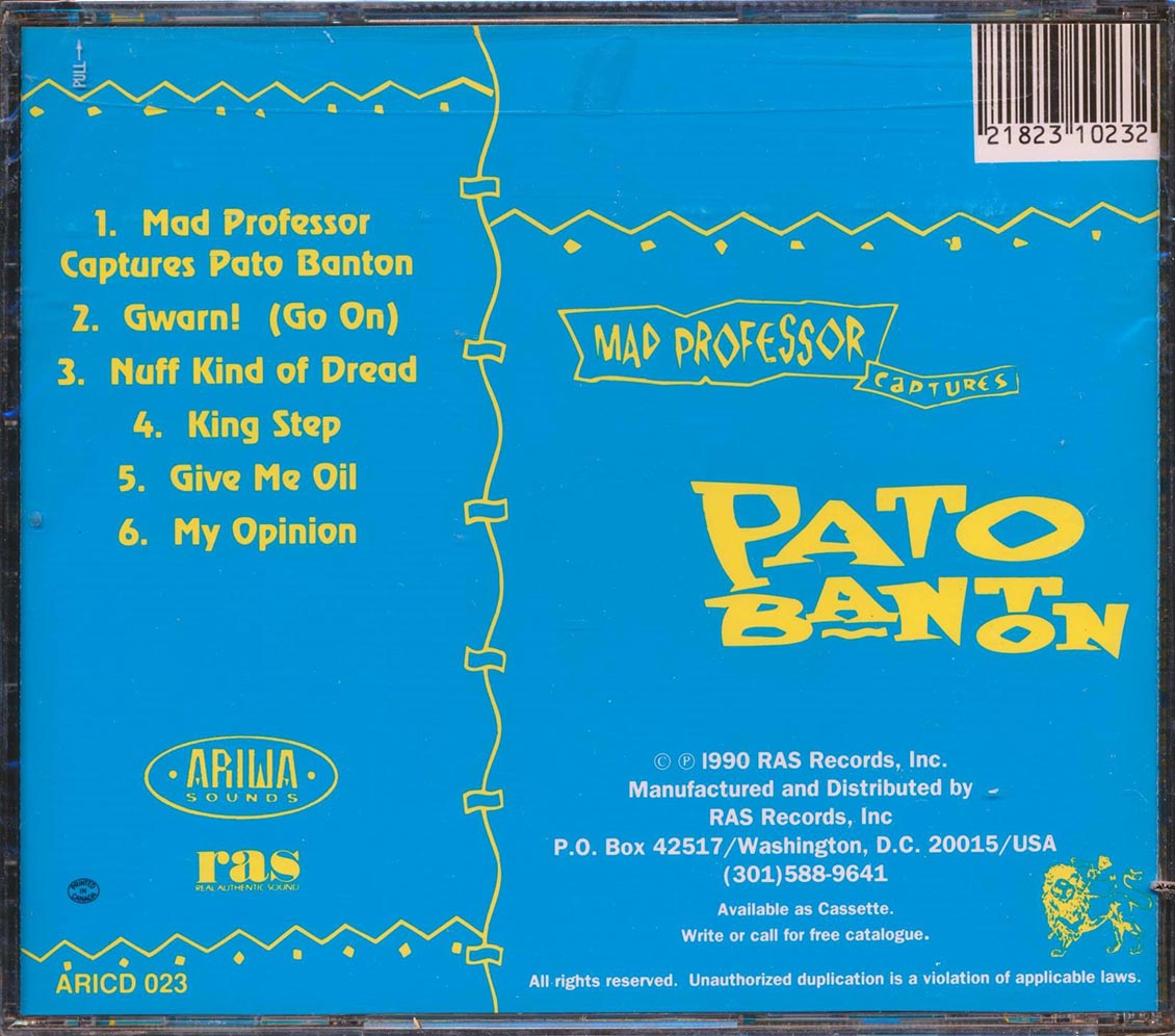 Pato Banton - Mad Professor Captures Pato Banton (marked/ltd stock) Music CD