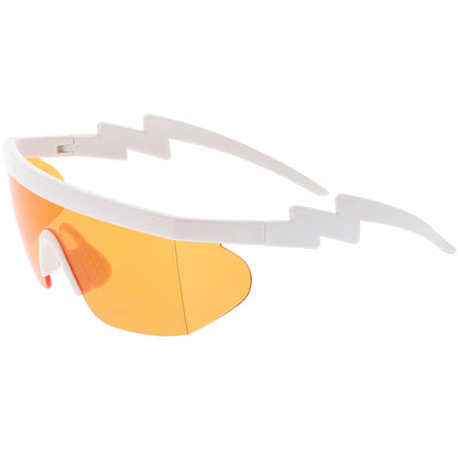 Retro Flat Top Color Tone Half Frame Goggle Shield Sunglasses C546