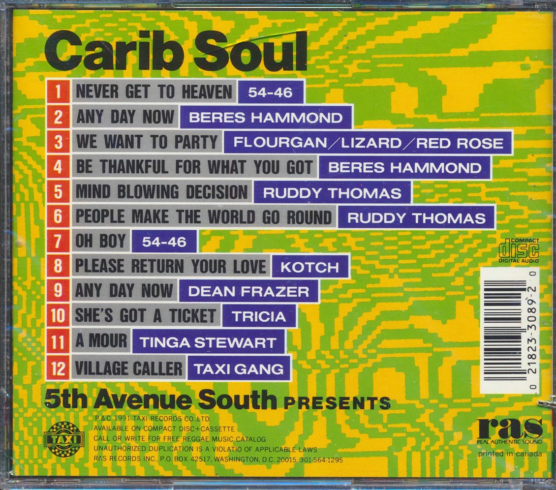 Beres Hammond, 5446, Kotch, Tinga Stewart, Etc. - Carib Soul (marked/ltd stock) Music CD