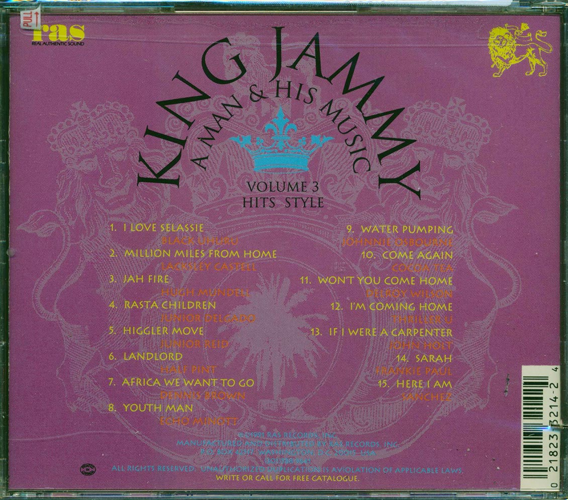 Lacksley Castell, Jr. Reid, Hugh Mundell, Black Uhuru, Etc. - King Jammy A Man & His Music Volume 3 Hits Style (marked/ltd stock) Music CD