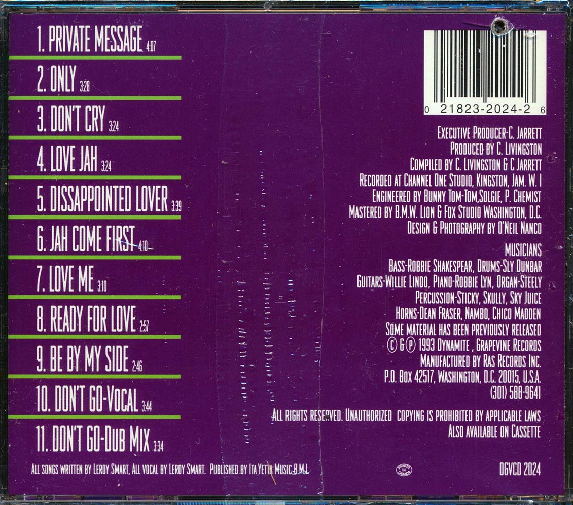 Leroy Smart - Private Message (marked/ltd stock) Music CD