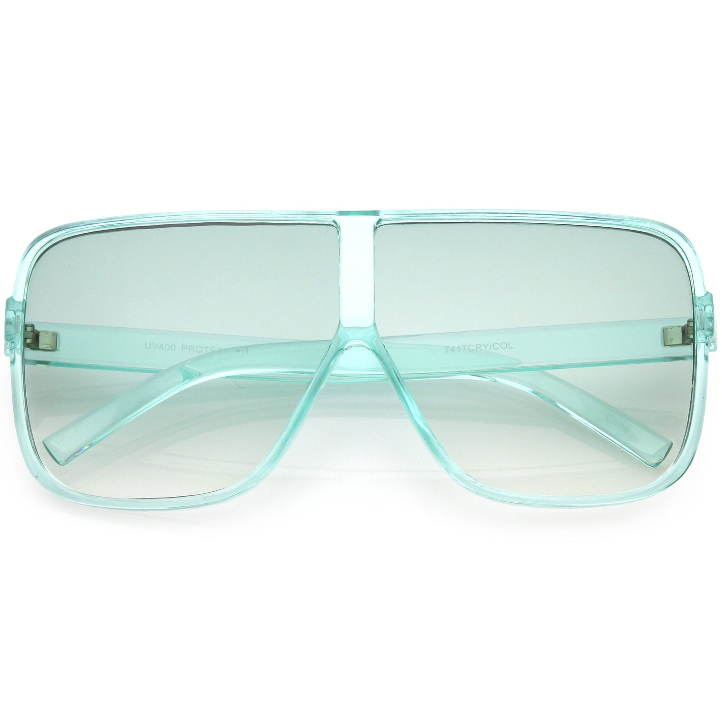 Oversize Festival Flat Top Translucent Color Tone Sunglasses C582