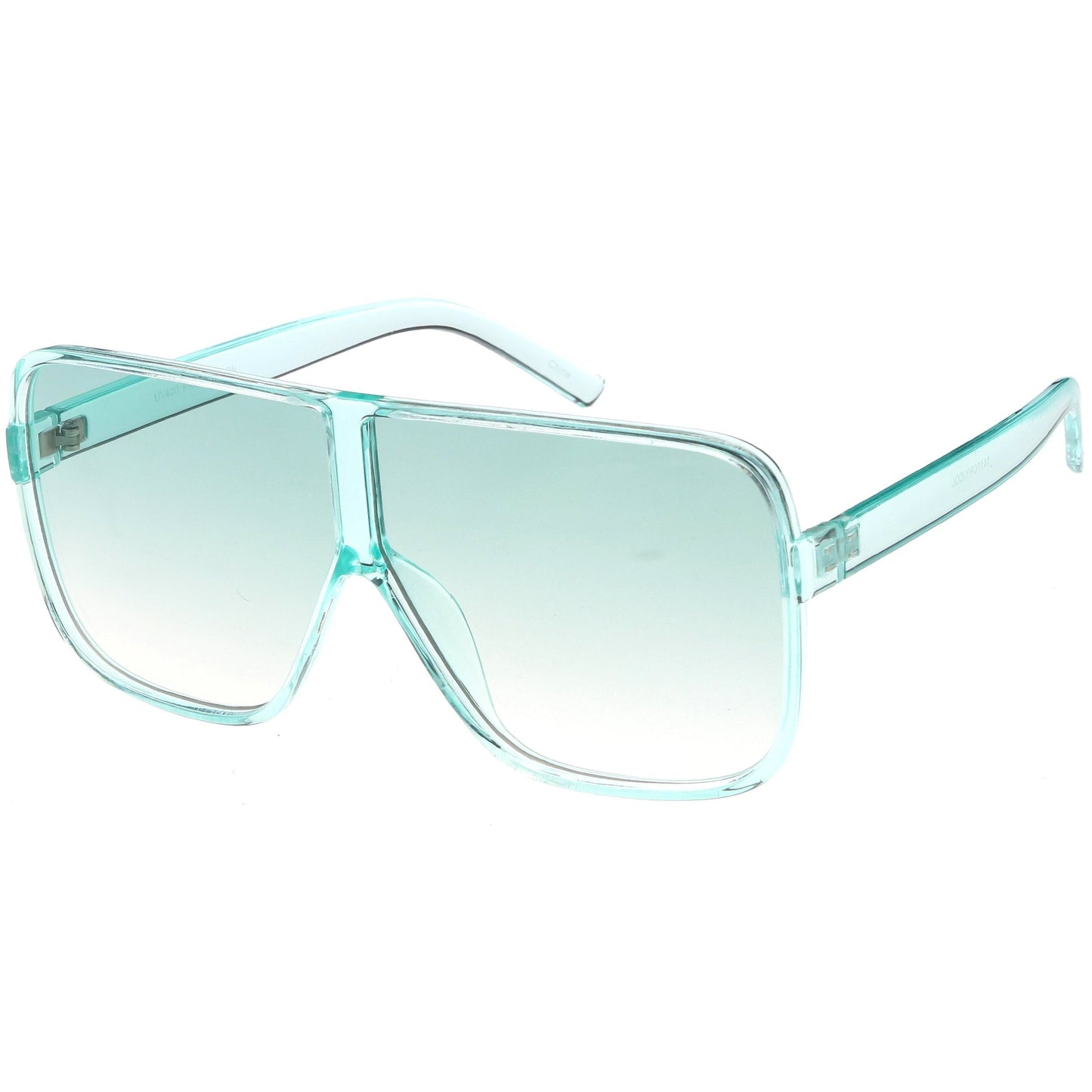 Oversize Festival Flat Top Translucent Color Tone Sunglasses C582