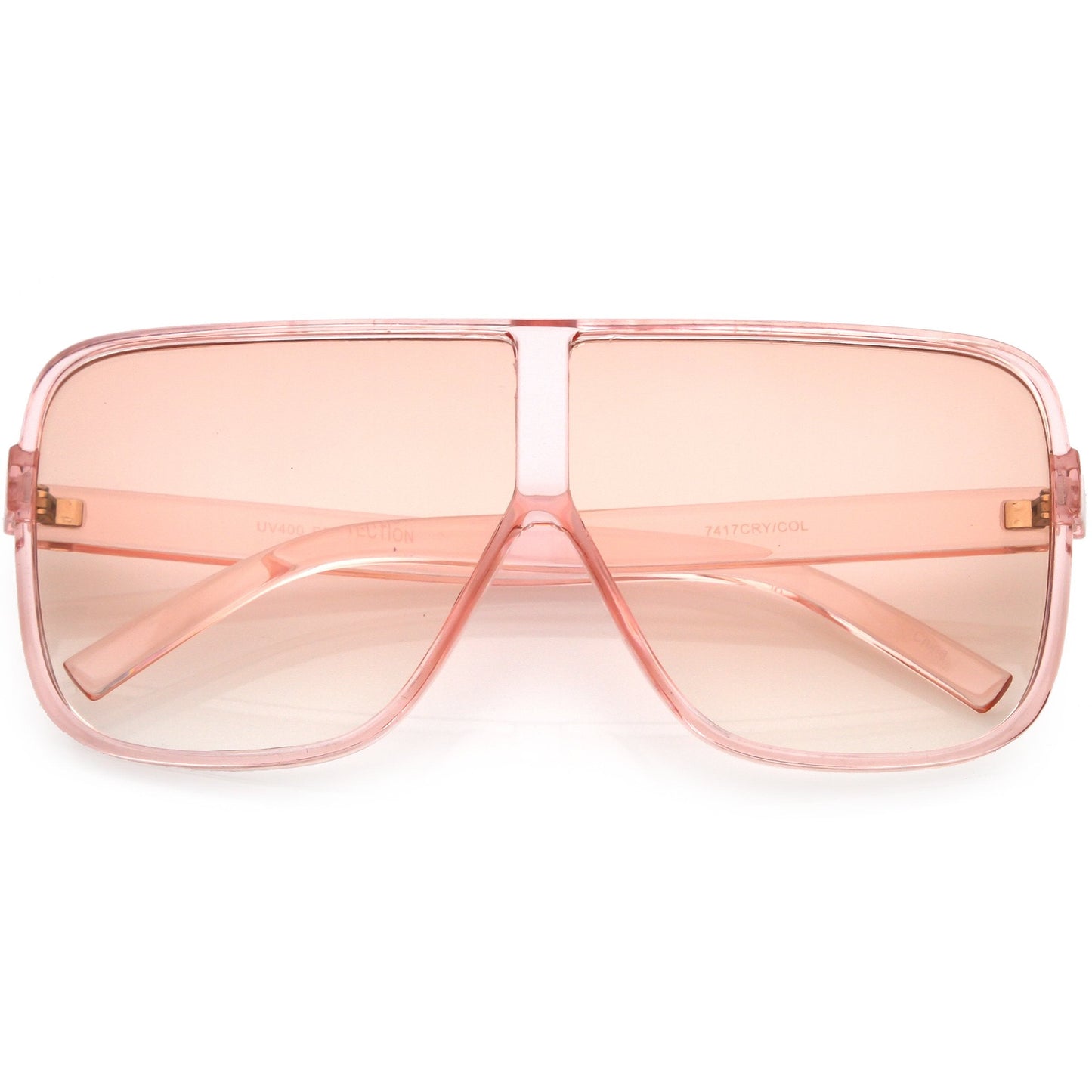 Oversize Festival Flat Top Translucent Color Tone Sunglasses C582