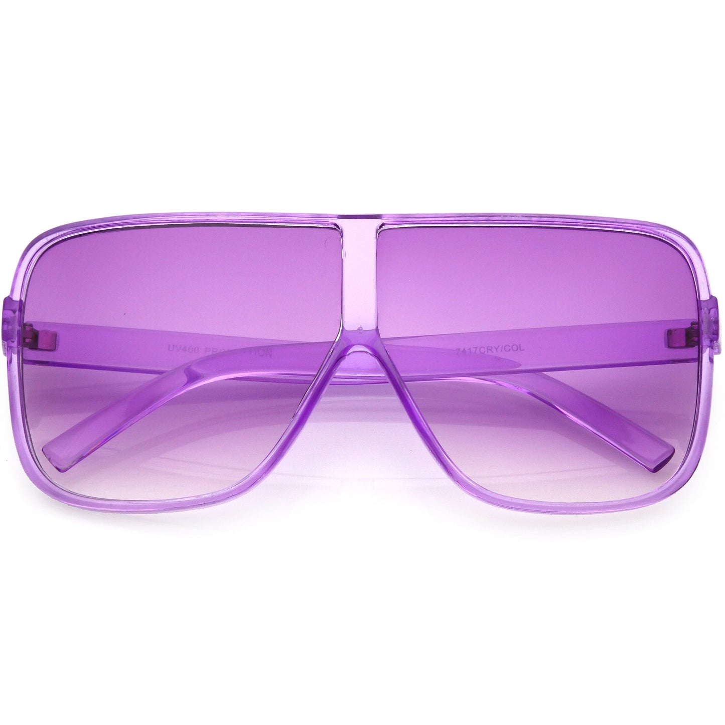 Oversize Festival Flat Top Translucent Color Tone Sunglasses C582