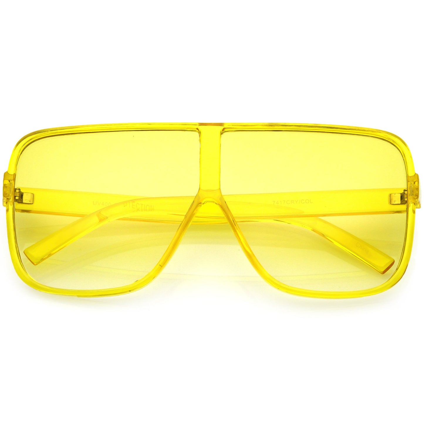 Oversize Festival Flat Top Translucent Color Tone Sunglasses C582