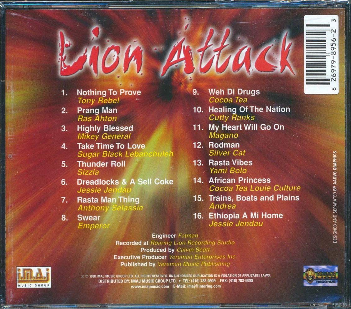 Tony Rebel, Cocoa Tea, Yami Bolo, Mikey General, Etc. - Lion Attack Music CD