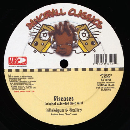 Michigan & Smiley - Diseases (Extended Mix)  /  Nicodemus - Boneman Connection (Extended Mix) (rhythm: "Diseases AKA Golden Hen") 12" Vinyl Record